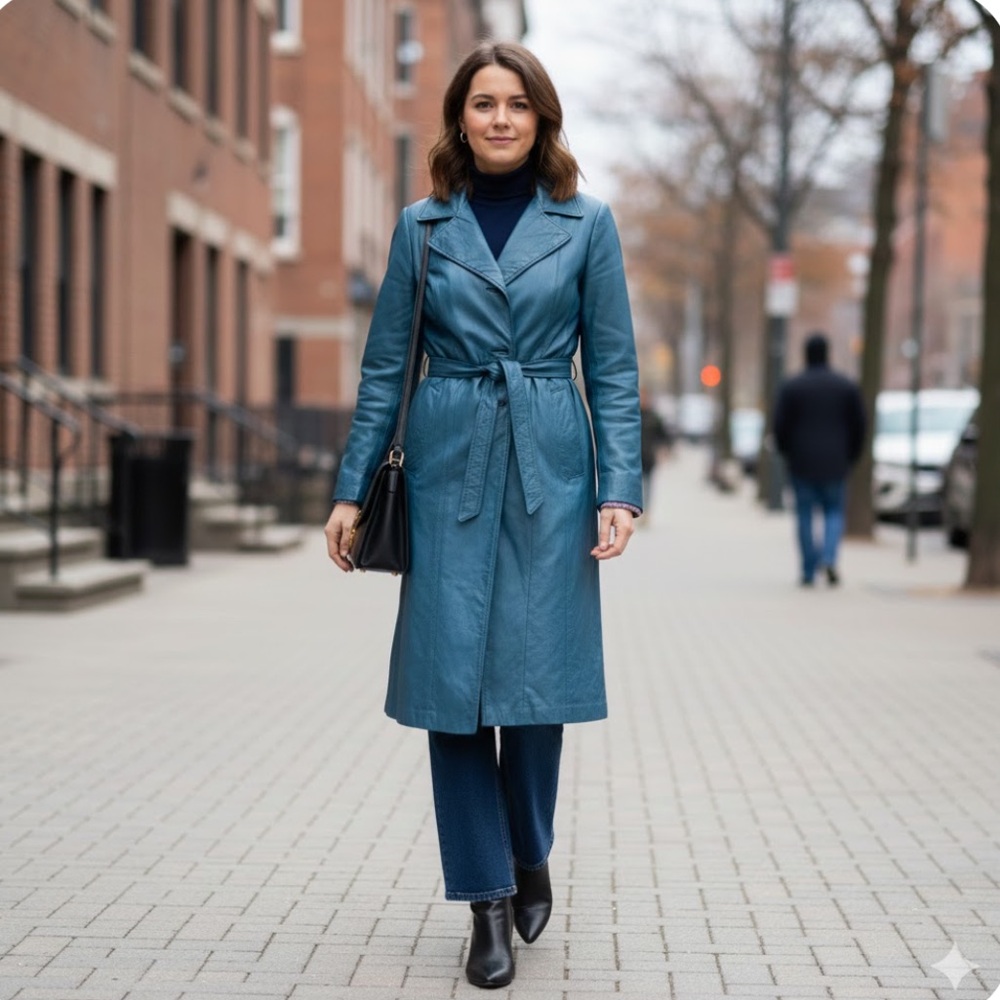 Vintage genuine leather coat
